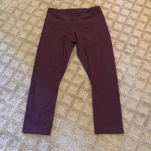 Cropped Burgundy Lululemon leggings